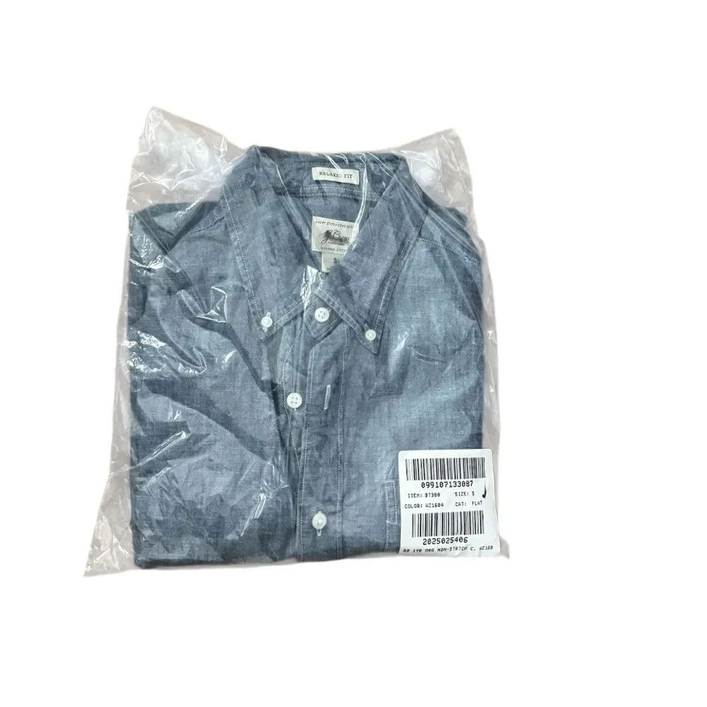 NWT J CREW Relaxed fit organic cotton chambray shirt in one-year wash